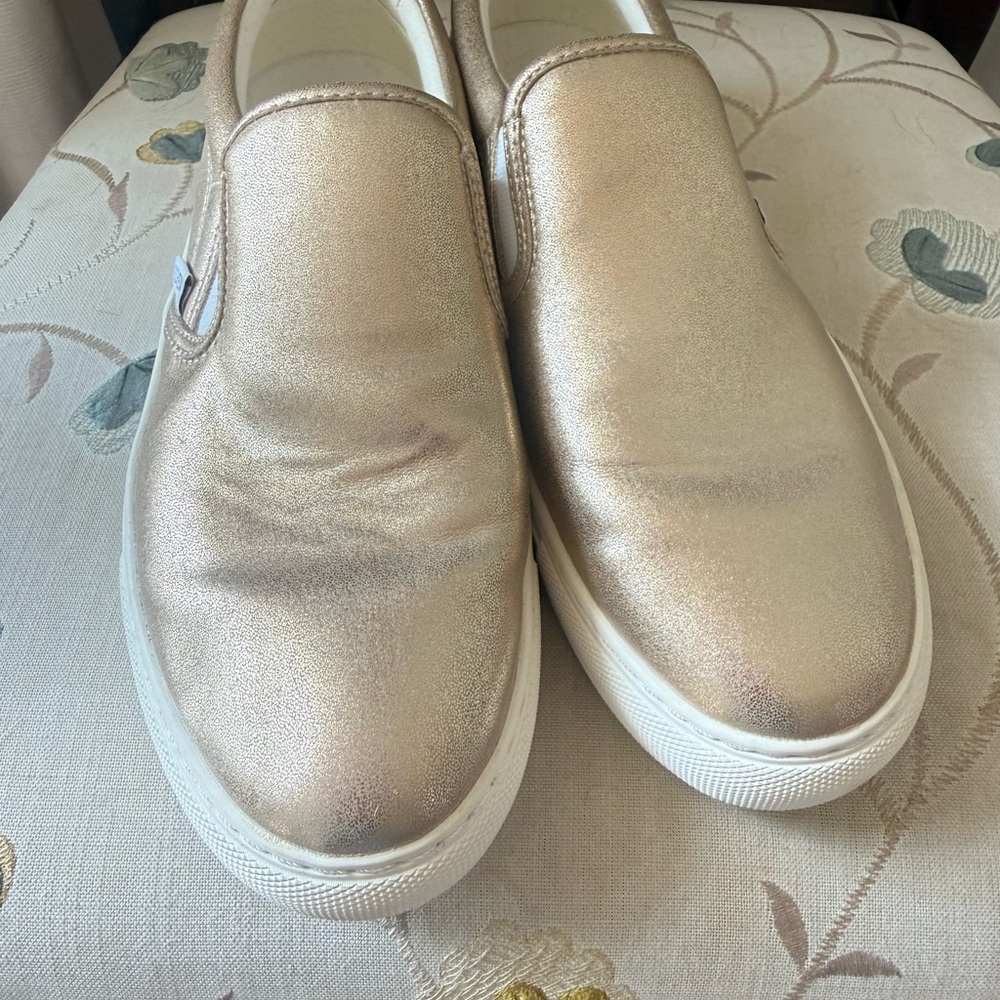 J. Crew Metallic Gold Slip-On Sneakers size 7.5